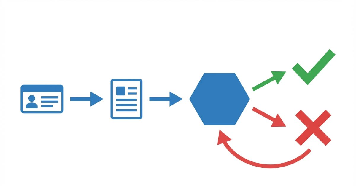 免許の取得時期と車両条件を突合して運転可否を判断する流れの図解