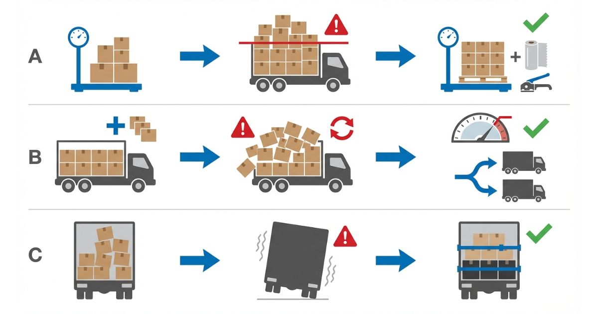 見積ミスで過積載や危険な積み方になる典型パターンと回避策の図解