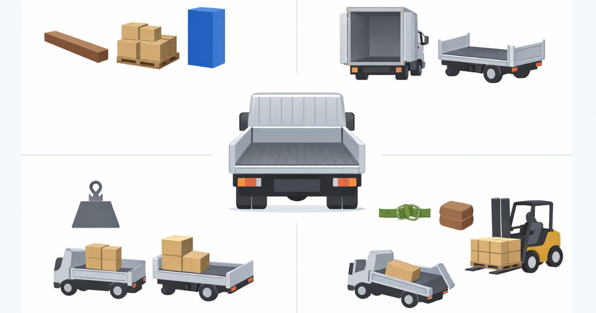 3トントラックの荷台サイズ判断で確認する寸法・重量・固定条件を整理した図解