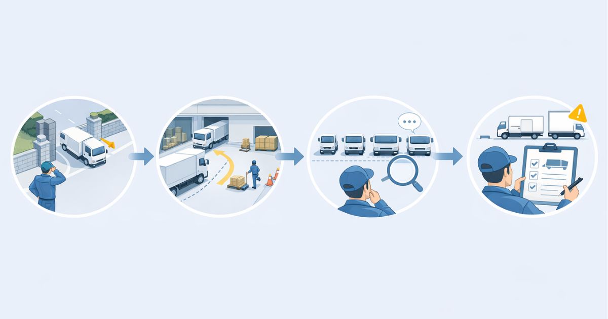 3トントラック手配前の確認手順を整理した実務フロー図