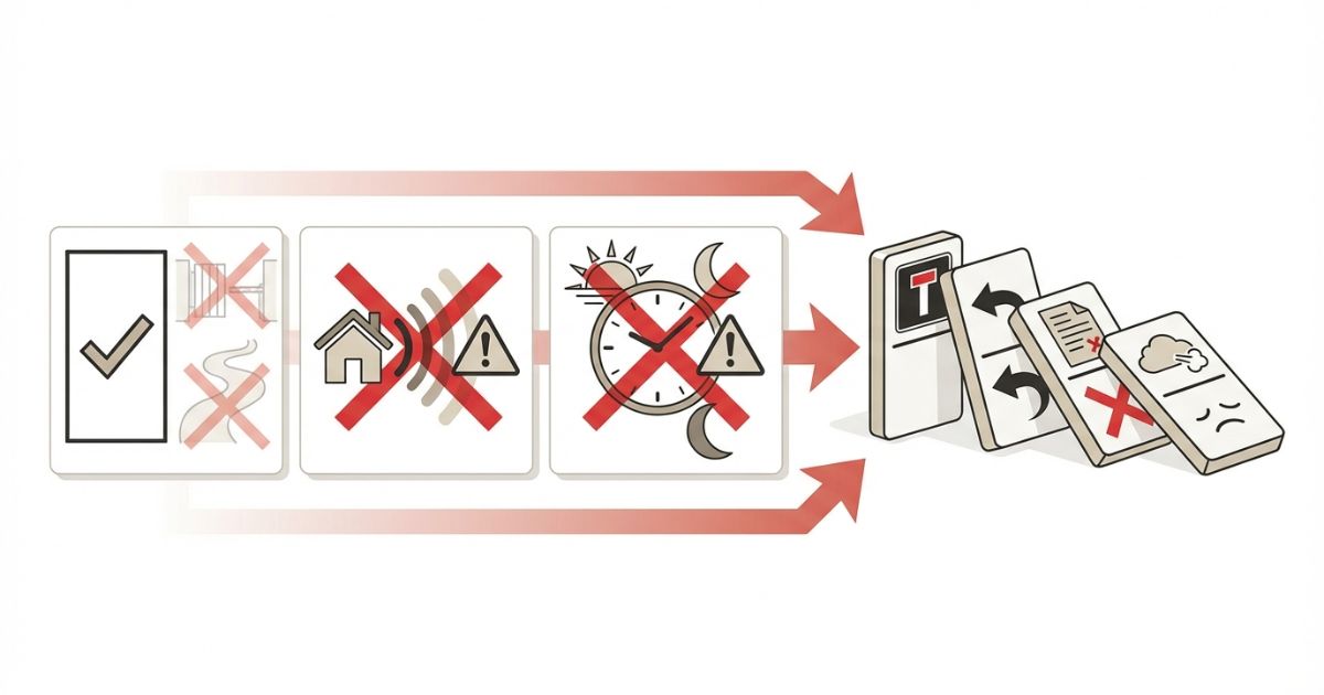 3トントラック駐車場で区画だけ見て契約すると起きる失敗とトラブルを示す図解