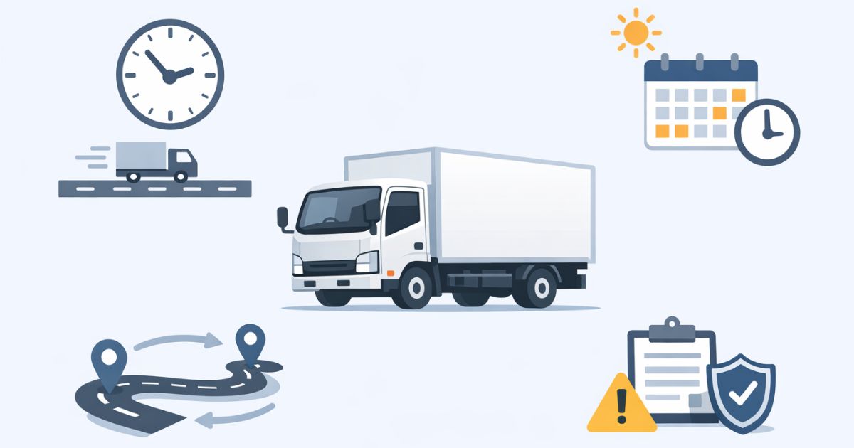 3トントラックのレンタル料金を判断する軸を整理した図解