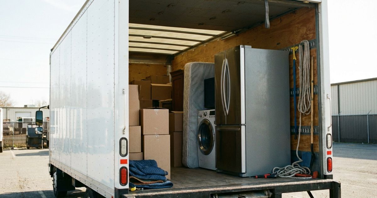 3トントラックに荷物を積んだ際の量感と余裕が分かるイメージ