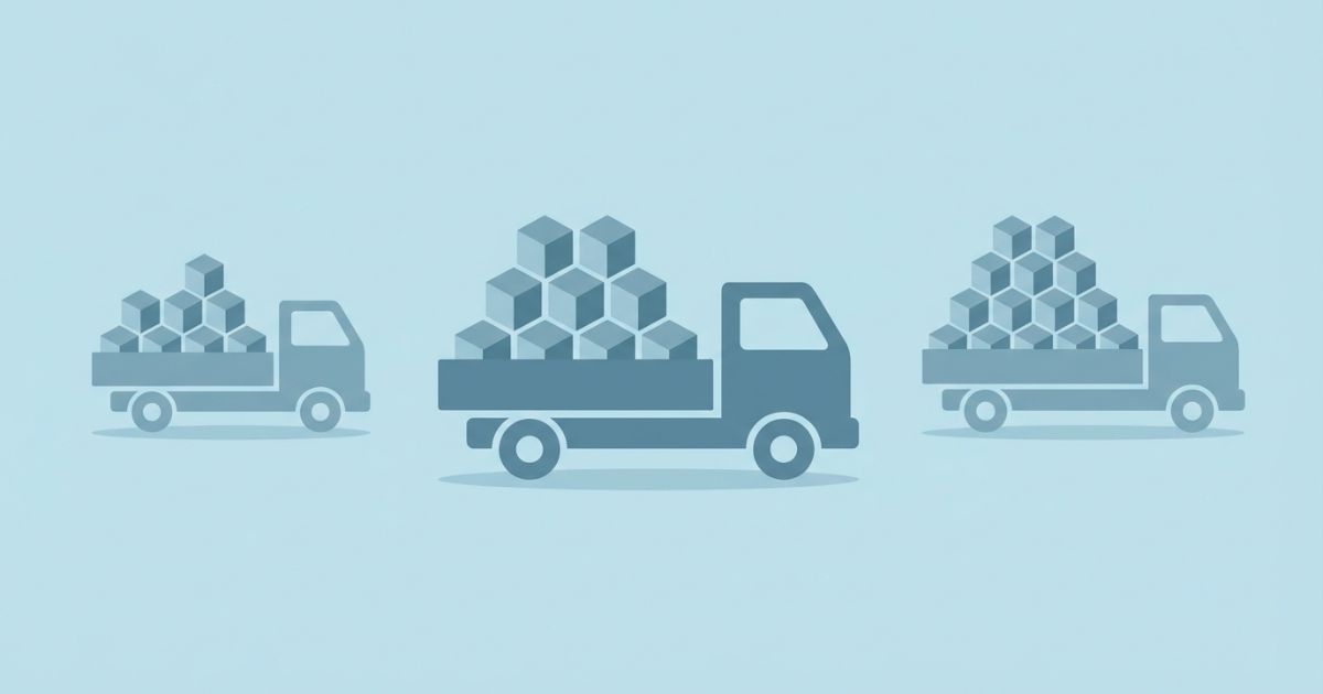 2t・3t・4tの荷物量と選び方の違いを示す比較図