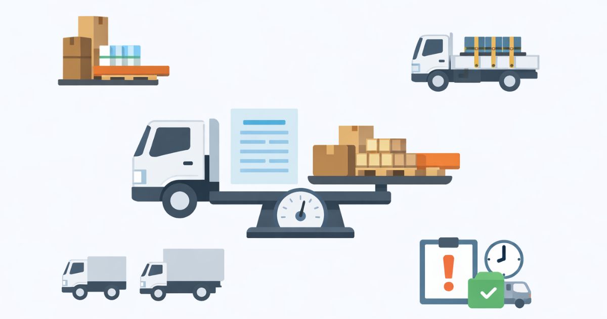 3トントラックの積載判断で主軸と副軸を整理した図解