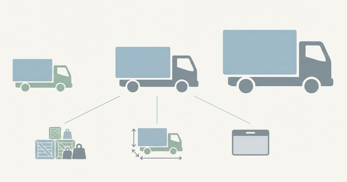 3トントラックを積載・サイズ・免許の3軸で判断する図解