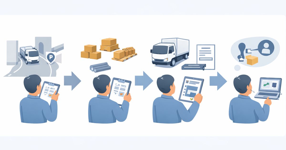 3トントラック手配前の確認手順を整理したフロー図