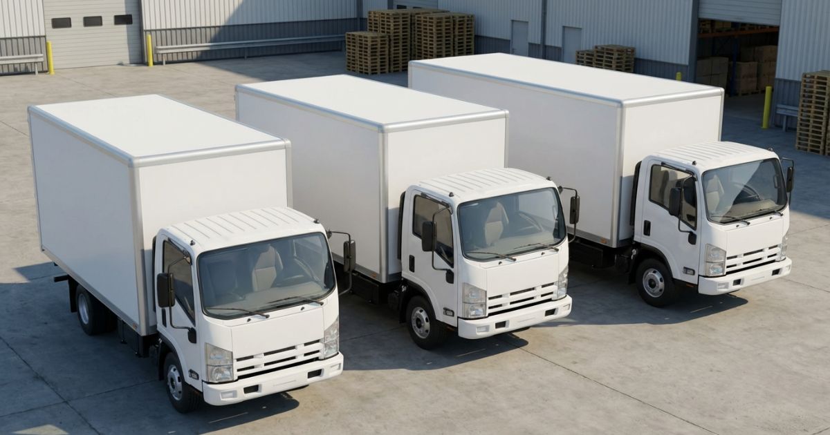 3トントラックの標準・ワイド・ロングのサイズ感を比較できるイメージ