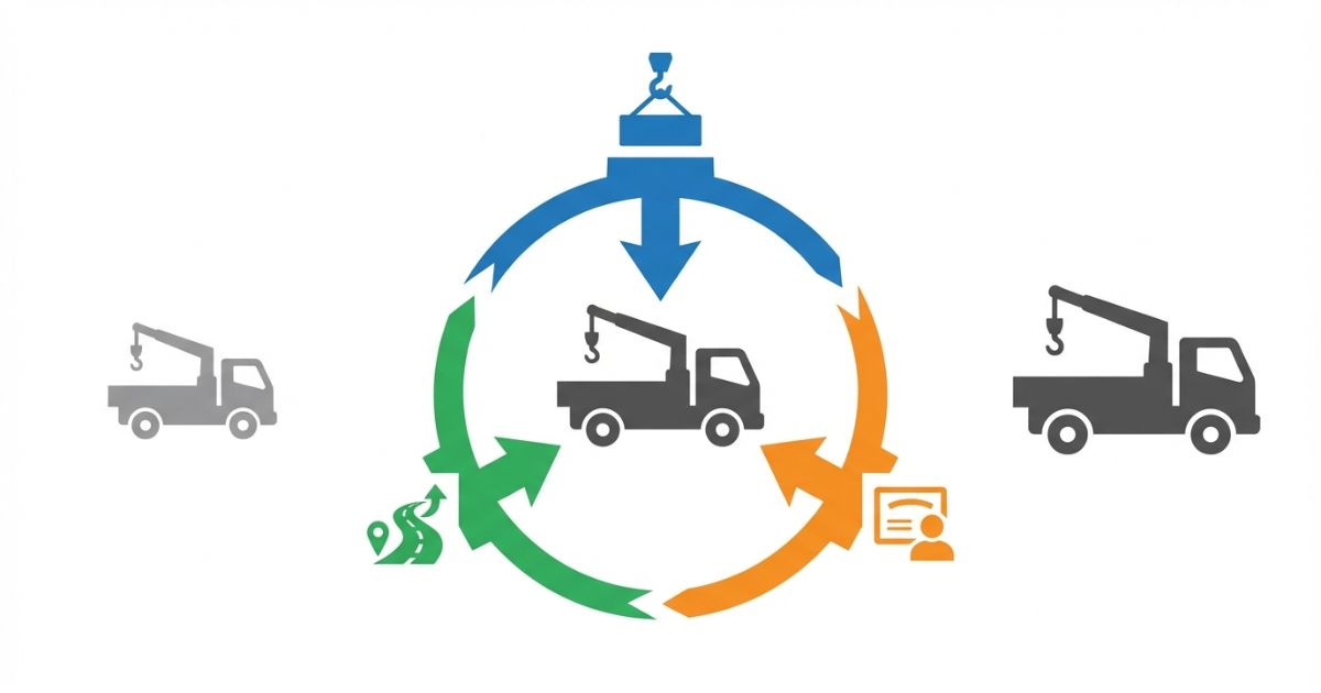 2t・3t・4tユニックの違いと3tの位置づけを示した図解