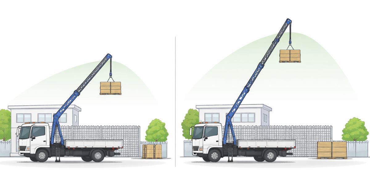 3tユニックの4段と6段の届き方の違いを比較した図解