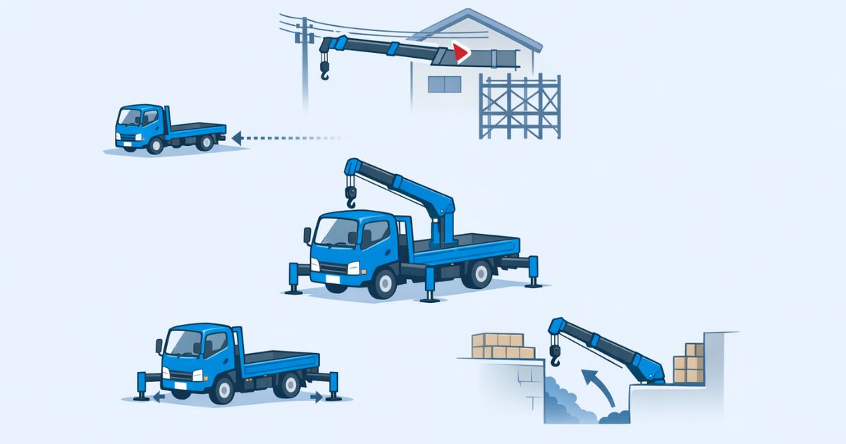 3tユニックのブーム段数を段数だけで判断すると起きやすいリスクを示す図解