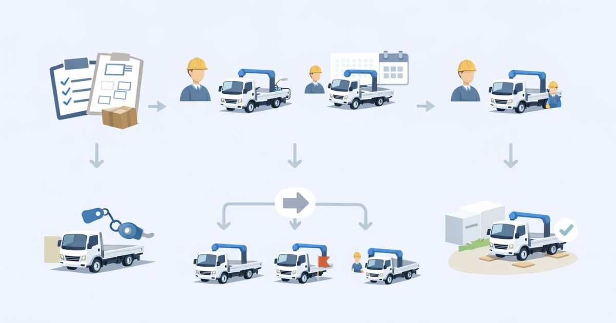 3tユニックの手配方法を判断する実務フロー図