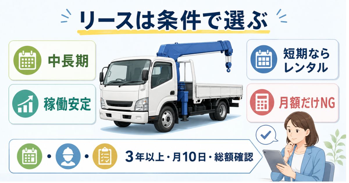 3tユニックのリース判断を使用期間や稼働頻度で整理したアイキャッチ画像