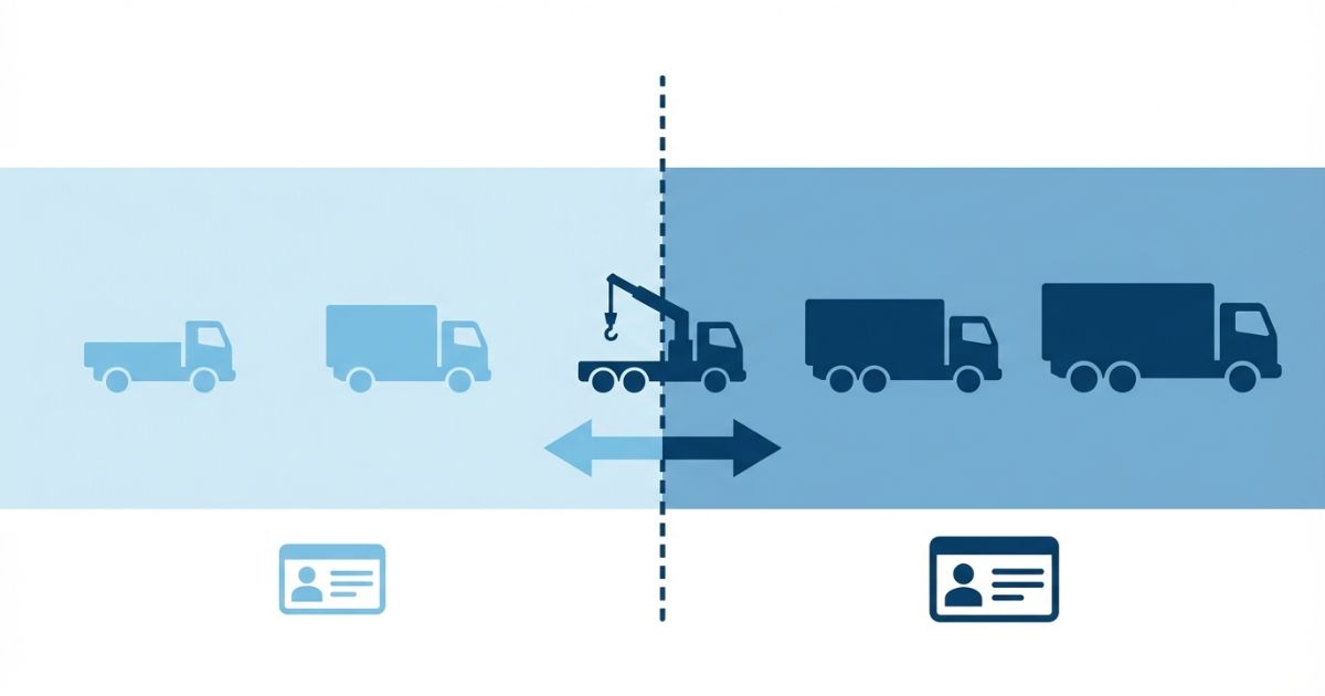 3tユニックに必要な免許区分の境界を示す図解