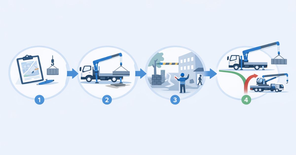 3tユニックの手配前確認から切替判断までの流れを示す図解