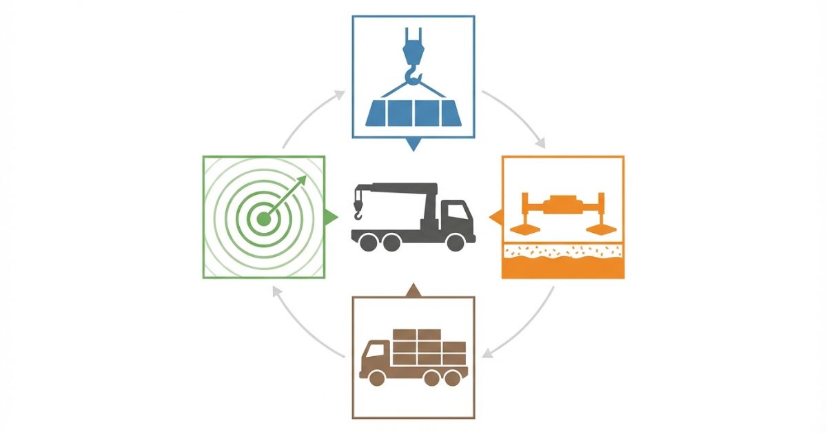 3tユニックの能力判断を仕様・作業半径・現場条件で整理した図解