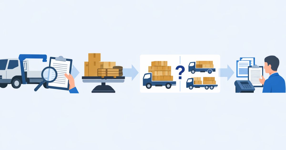 3tユニックの積載判断を確認順で整理した実務フロー図