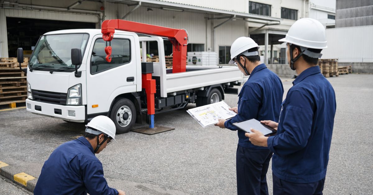 3tユニック導入前に現場条件を確認している実務イメージ