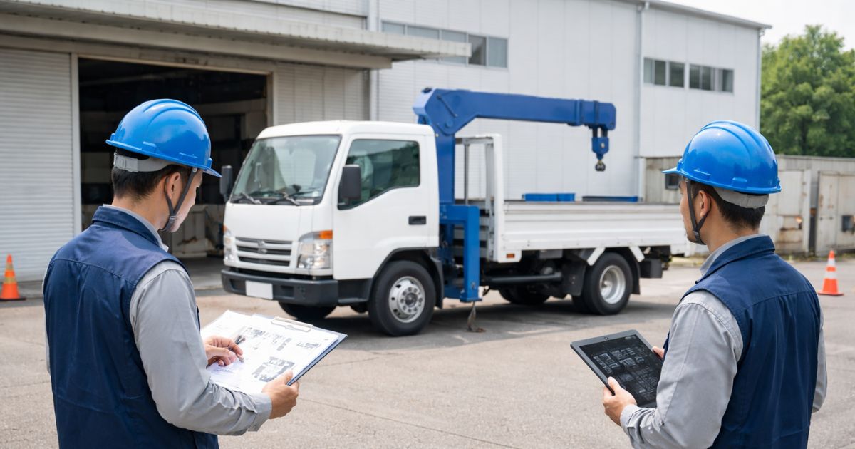 3tユニックの手配方法と現場条件を確認している実務現場のイメージ