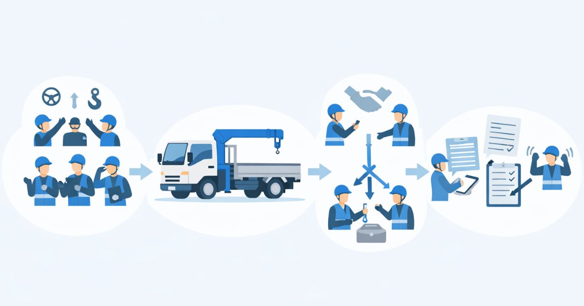 3tユニック手配前の確認手順を整理した実務フロー図