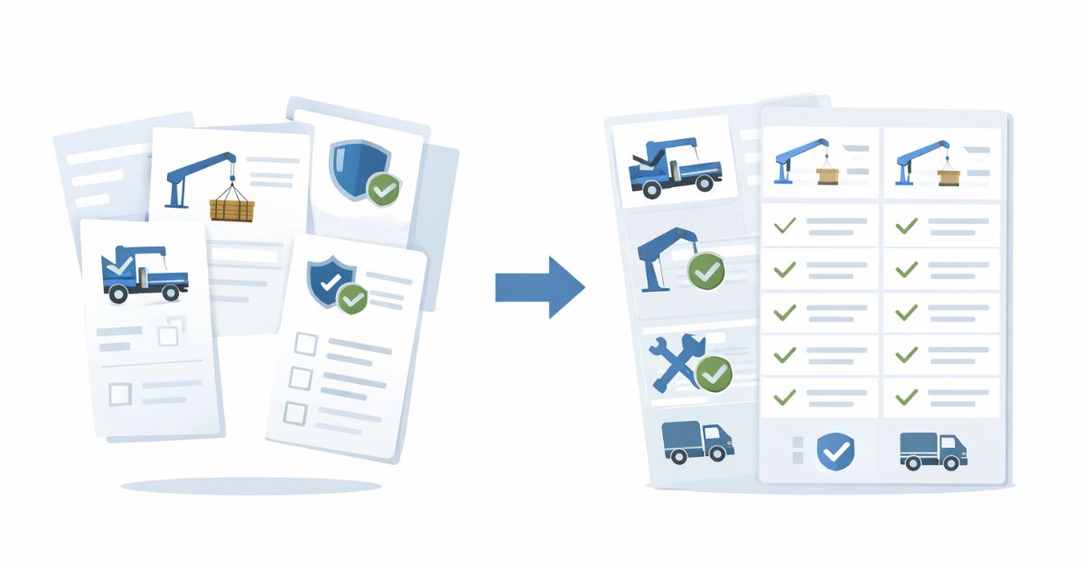 3tユニック新車の見積比較で揃える項目を示す比較図解