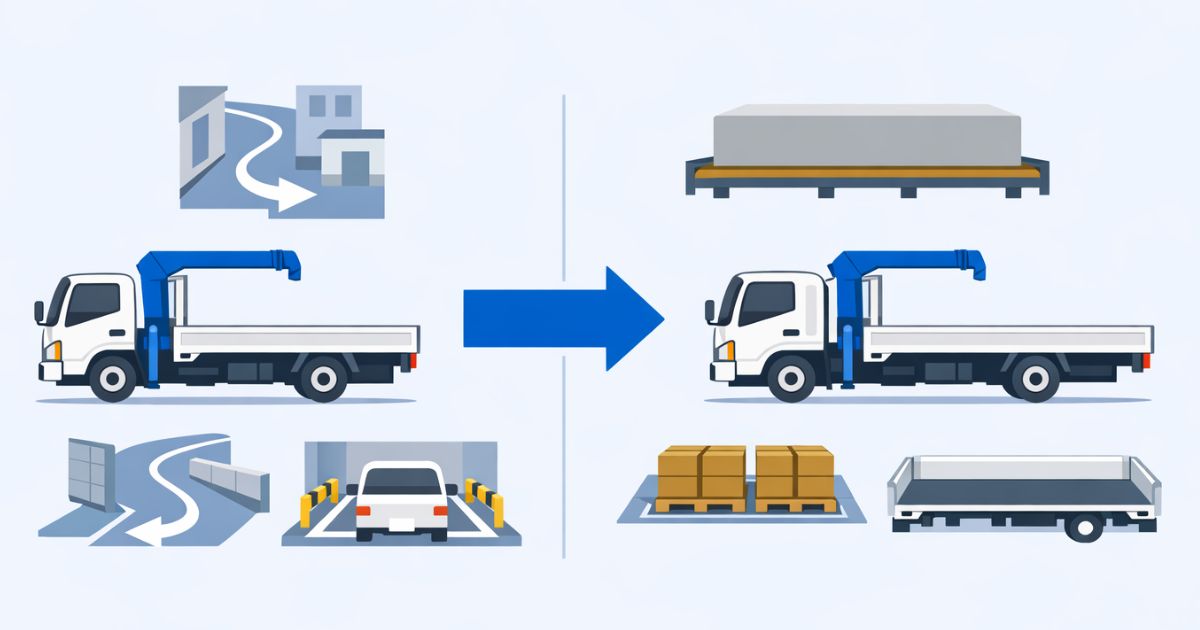 ショートとワイドの向く条件の違いを比較した図解