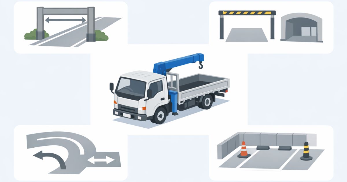 3tユニックの進入可否を現場条件で整理した図解
