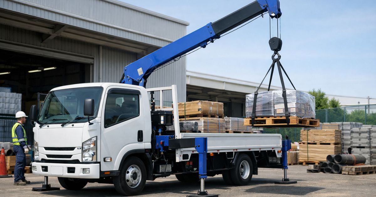 3tユニックが向く中規模現場の作業イメージ