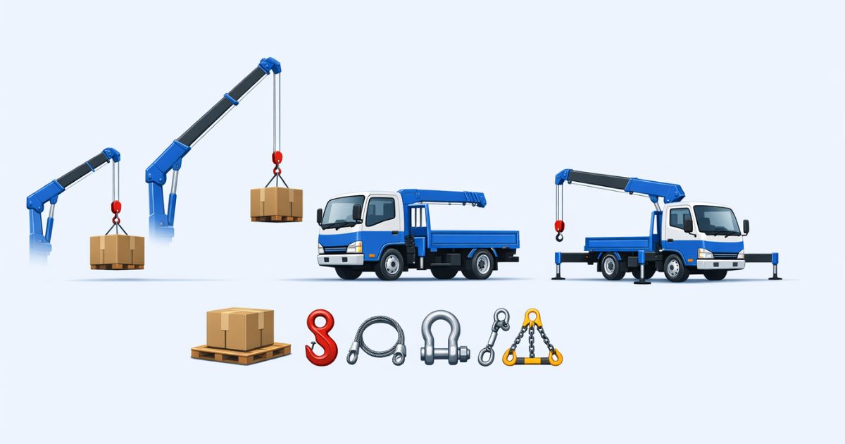 作業半径とアウトリガー条件と付属品重量の違いで吊り判断が変わる図解