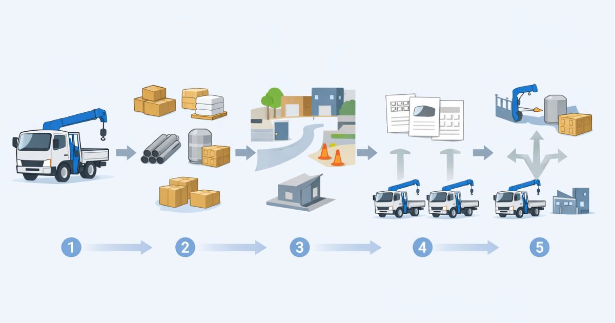 3tユニック手配前の確認手順を整理した図解