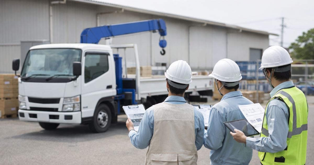 3tユニックの手配前に現場条件を確認している実務イメージ