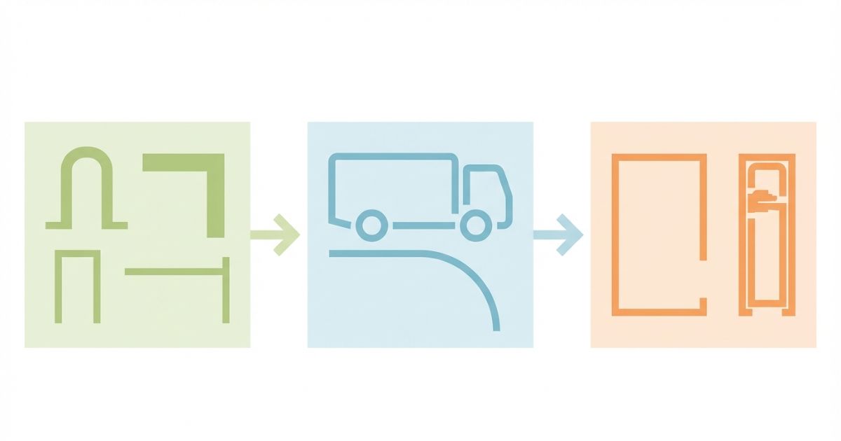寸法図のどの要素を現場条件に照合するかを整理した図解