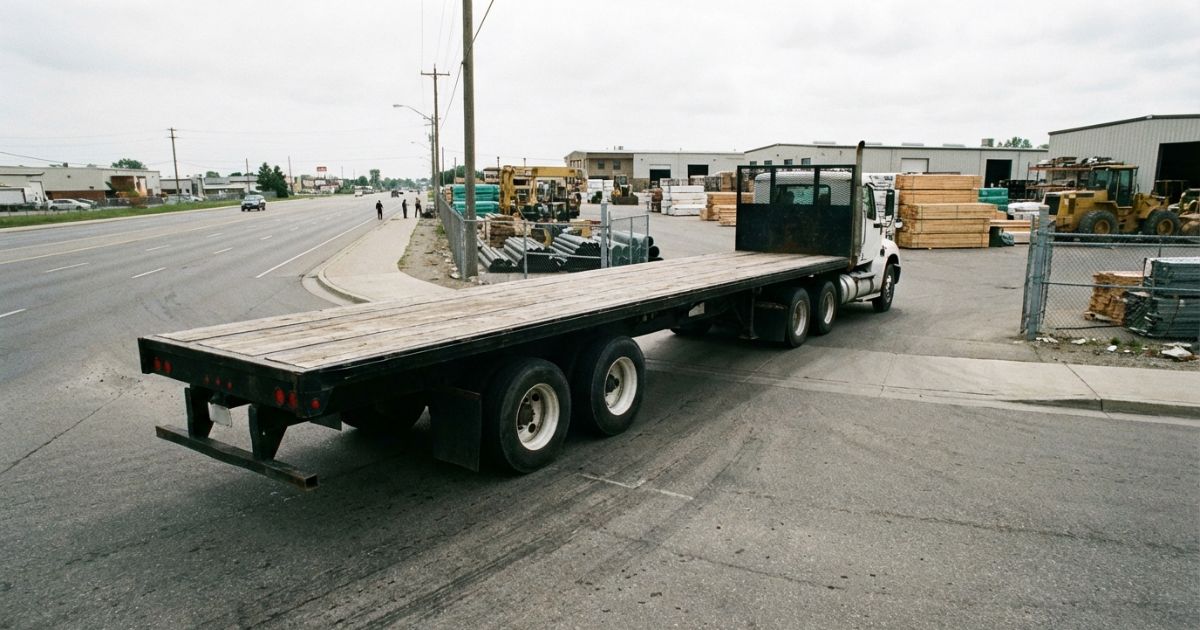 4tスーパーロングの全長の長さと現場での存在感が伝わる写真