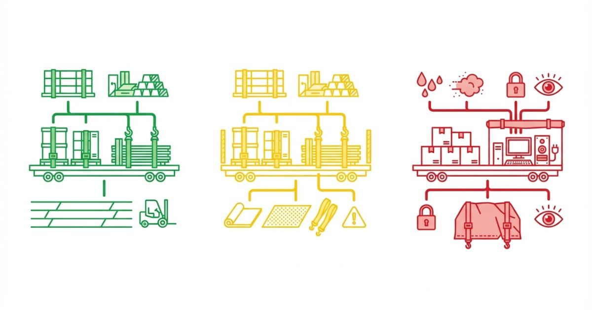 4t平ボディが向く荷物／条件付き／不向き寄りを文字なしで整理した図解