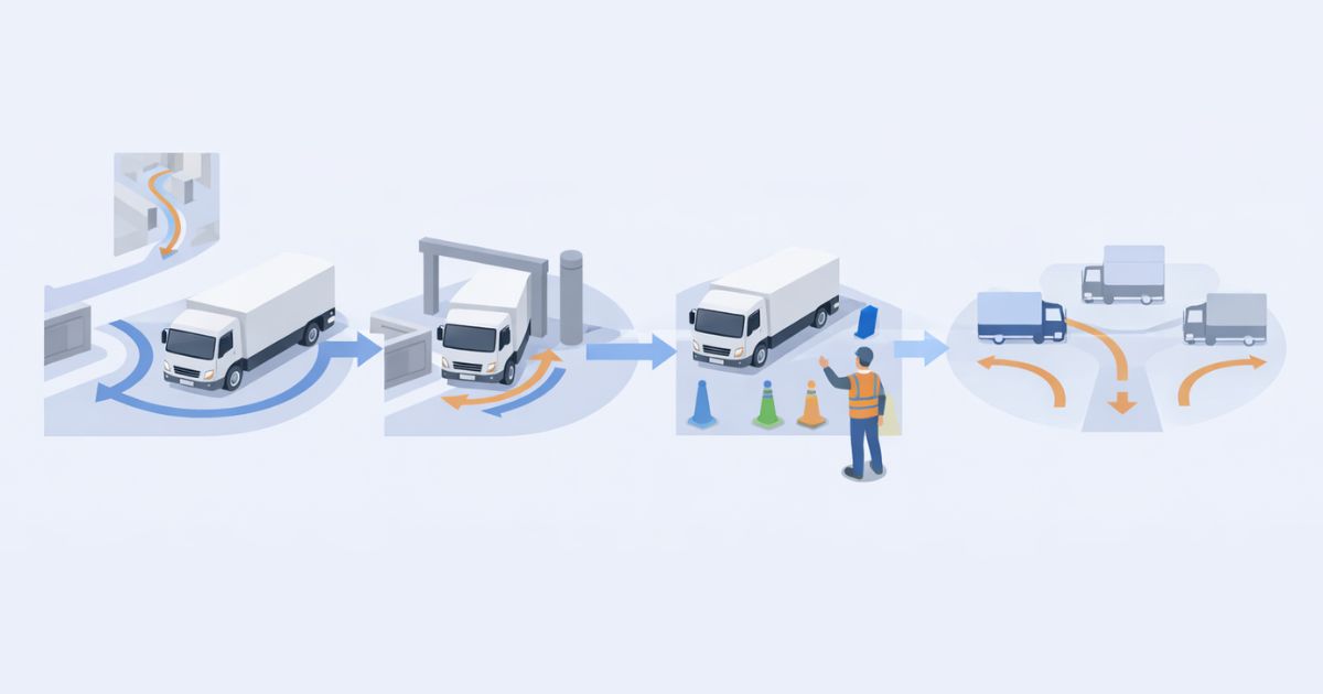狭所進入前の安全確認と代替判断の流れを示す図