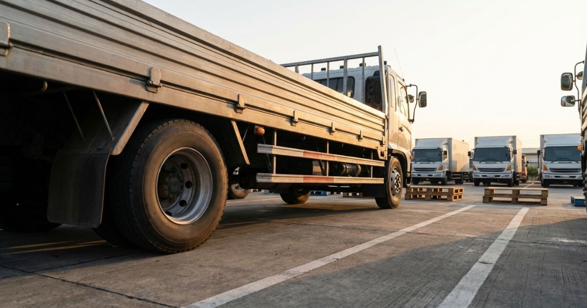 4tトラックの現場イメージ（ヤードでの実車の存在感が伝わる写真）