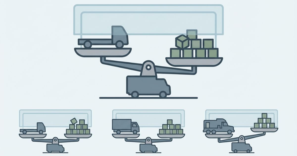 最大積載量と車両総重量の関係を図形で整理した図解