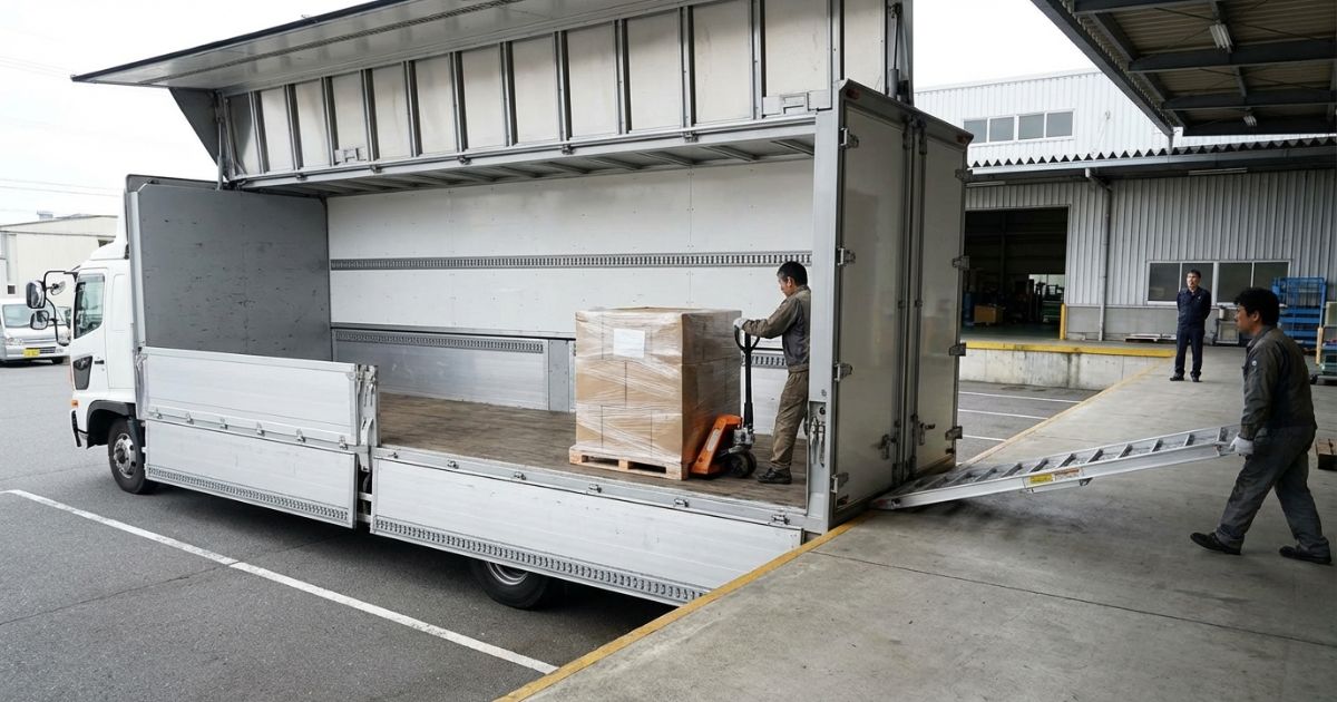 4tトラックの荷台高さが作業性と装備要否に影響するイメージ