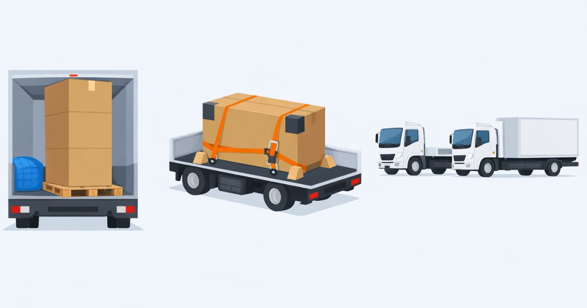 4tトラックの荷室内寸で起こりやすい高さ不足・固定不足・仕様違いのリスクを比較した図解