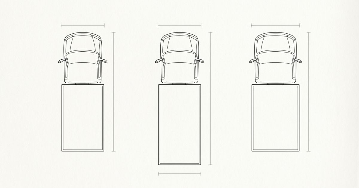 4tトラックの標準・ロング・ワイドを同一スケールで比べたシルエット図