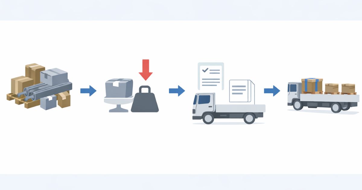 4tトラック手配前の確認順を整理した実務フロー図