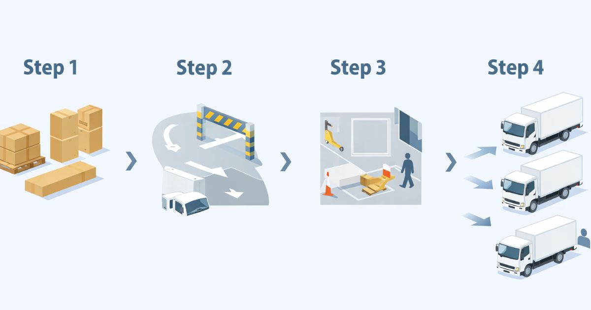 4tトラック手配前の確認手順を整理した実務フロー図