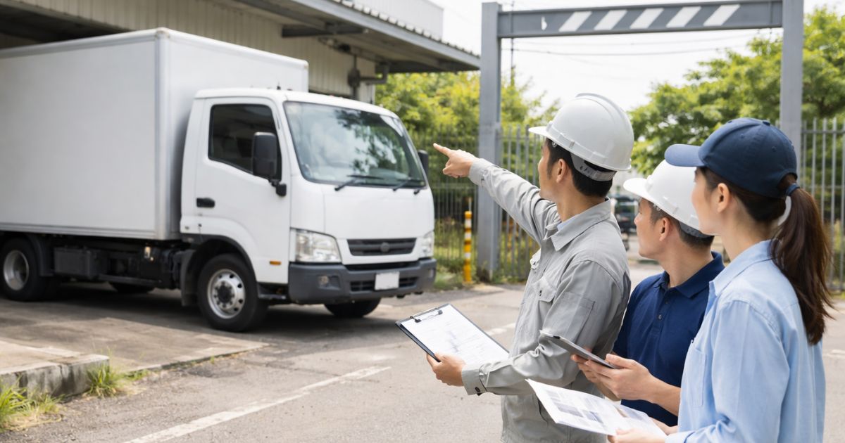 4tトラック手配前に経路と仕様を確認している現場イメージ