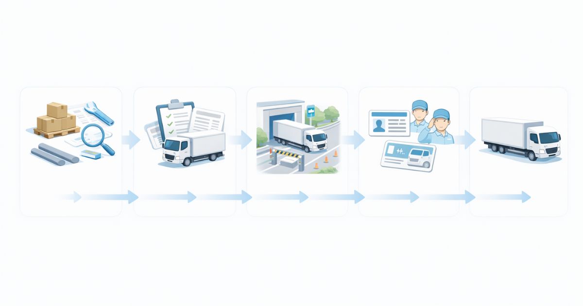 4トントラック手配前の確認手順を整理したフロー図