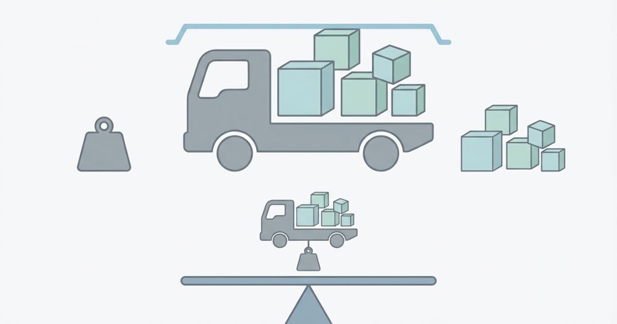 車両重量・最大積載量・車両総重量の役割の違いを整理して理解するための関係図イメージ