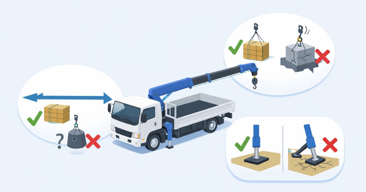 4tユニック5段ブームの判断軸を整理した図解