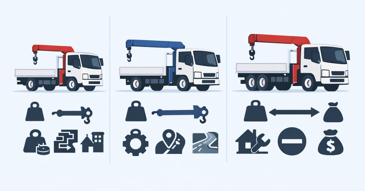2t・3t・4tユニックの違いを比較して4tが必要か判断する図解