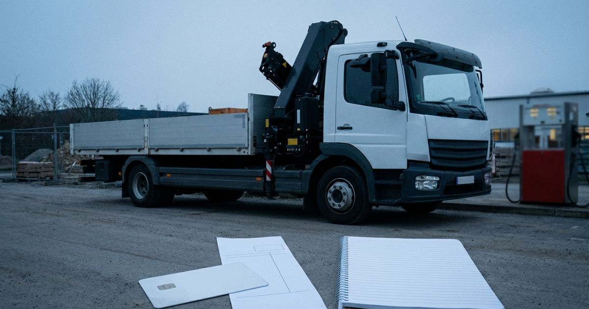 4tユニックの燃料コストを管理しながら運用している現場イメージ写真