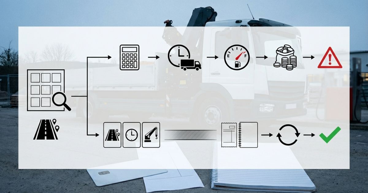 4tユニックの燃費をカタログ値や走行距離だけで試算して待機燃料を見落とす失敗分岐の図解