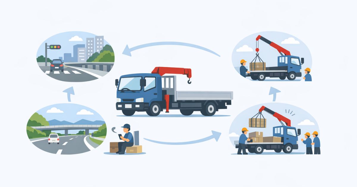 4tユニックの燃費判断で見る運用条件の3つの軸を整理した図
